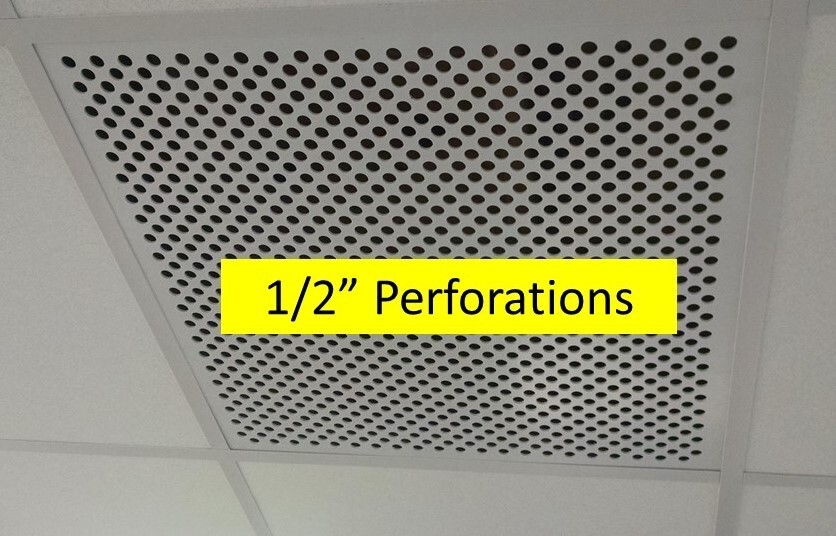2’x2′ White Plastic Perforated Ceiling Tile with 1/2″ holes-2pack