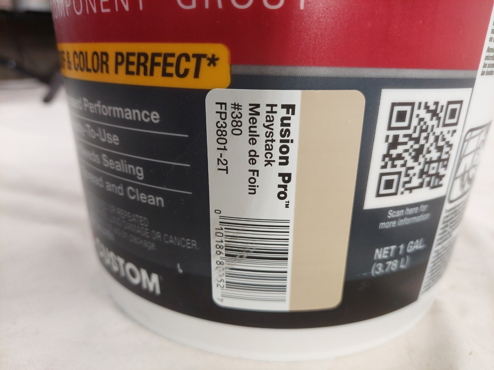 Fusion Pro #380 Haystack 1 gal. Single Component Stain Proof Grout
