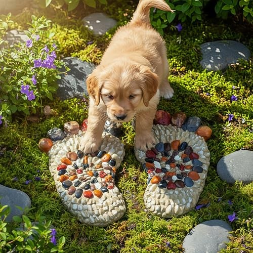 Outdooor Stepping Stones – Decorative Garden Stones for Patio, Big Colorful#A