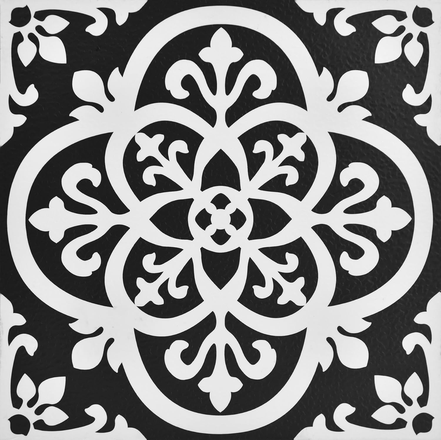 Gothic Peel & Stick Vinyl Floor Tiles 12×12 Black Water Resistant Easy Install