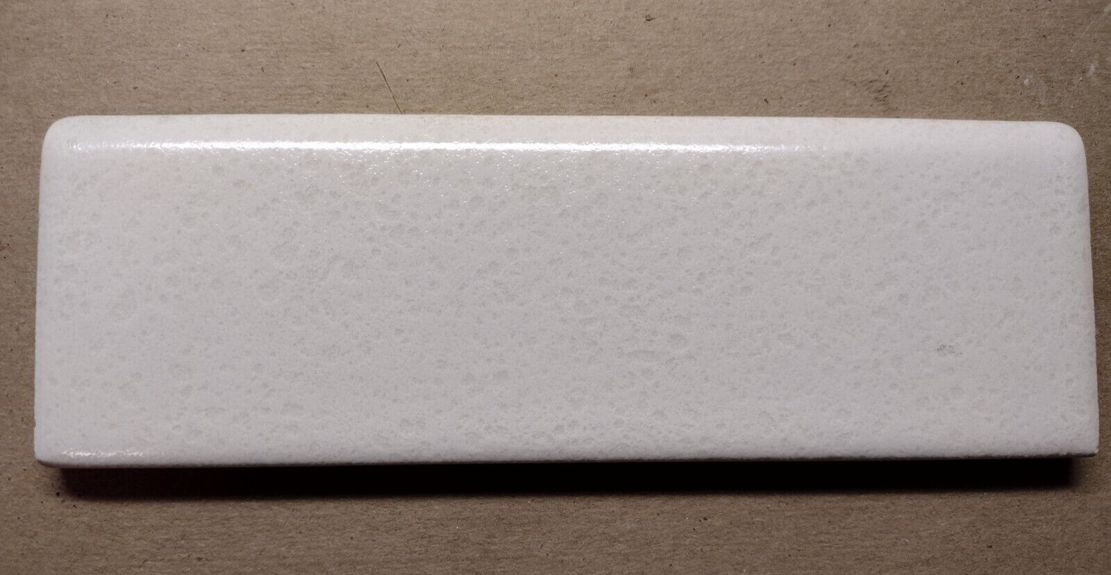 1 Tile MCT USA 6″ Gloss Crystalline Light Beige Bullnose Ceramic Wall Vintage