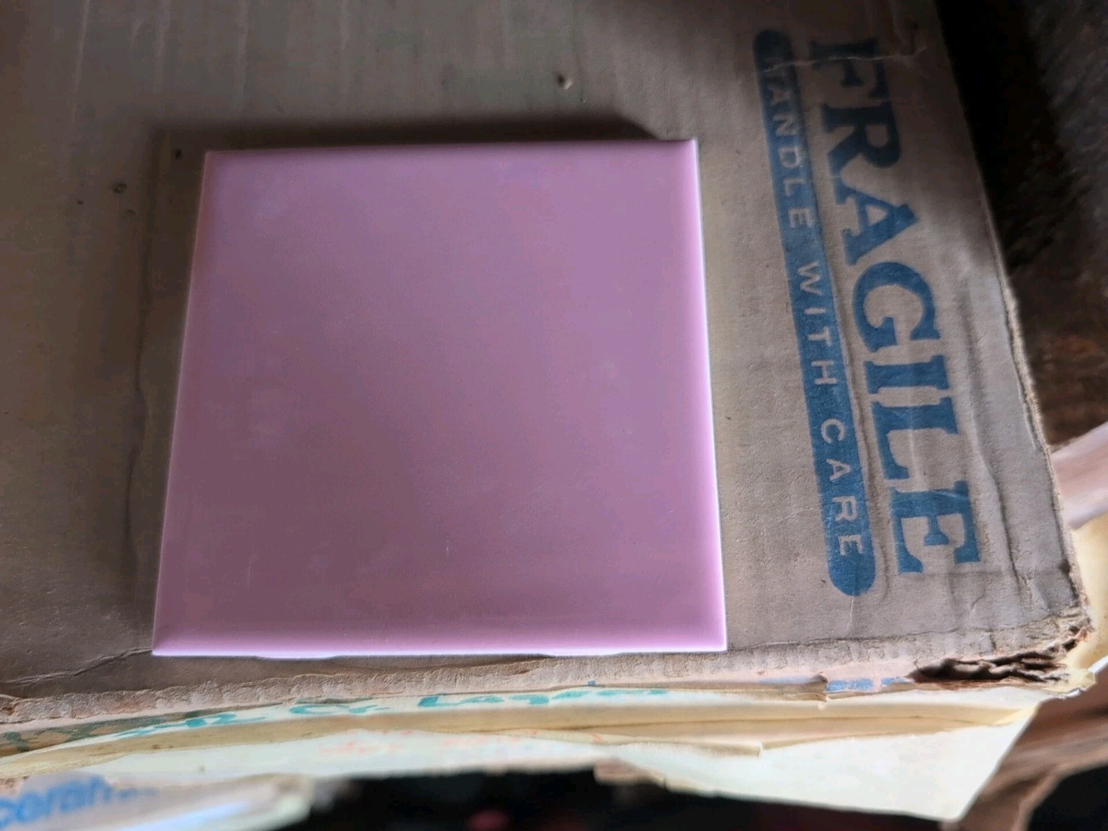 1 pc of American Olean Vintage Ceramic Pink Tile 4 1/4″ NEW Color #24 “Coral”