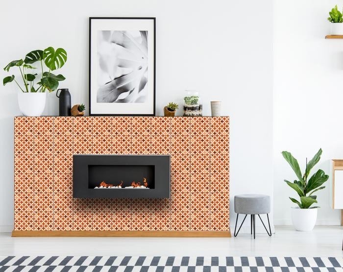 HomeRoots 399997 6 x 6 in. Terra Cotta Red Tango Peel & Stick Tiles
