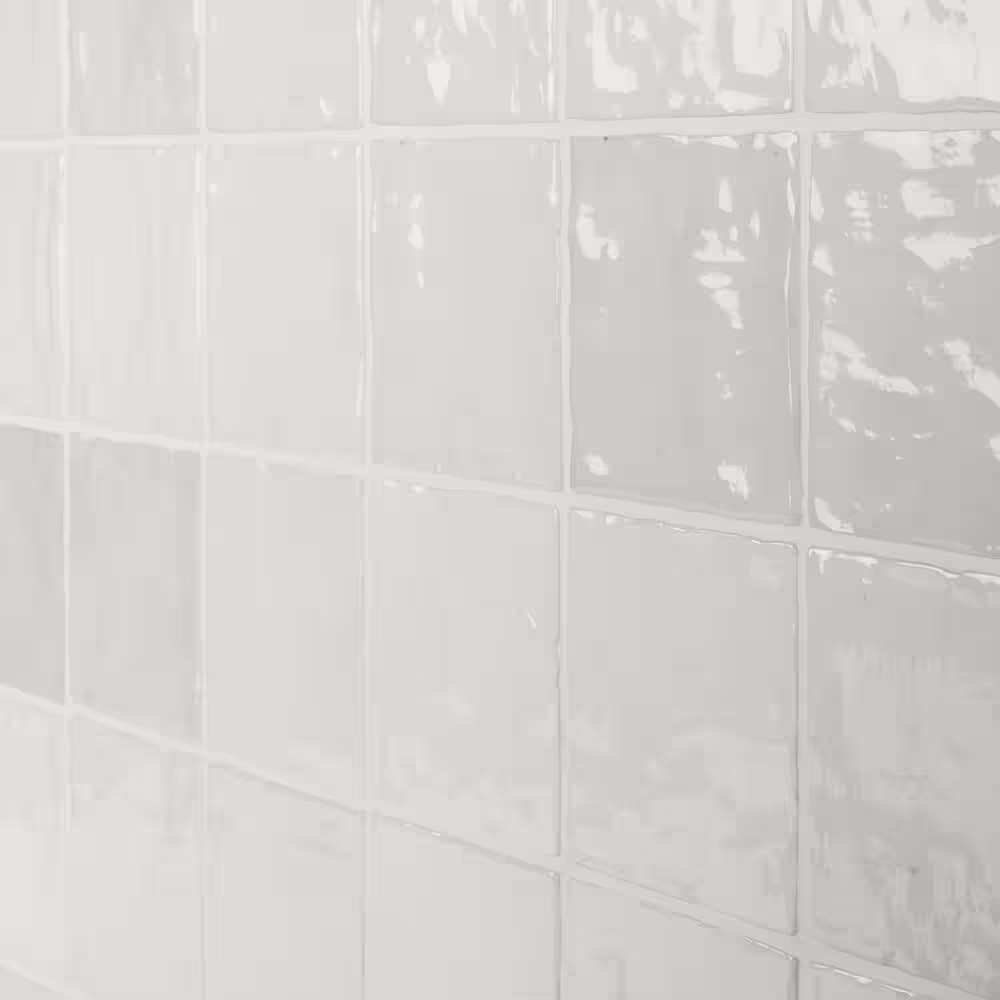 Kingston White 4 In. X 4 In. Glazed Ceramic Wall Tile (5.38 Sq. Ft./Case)