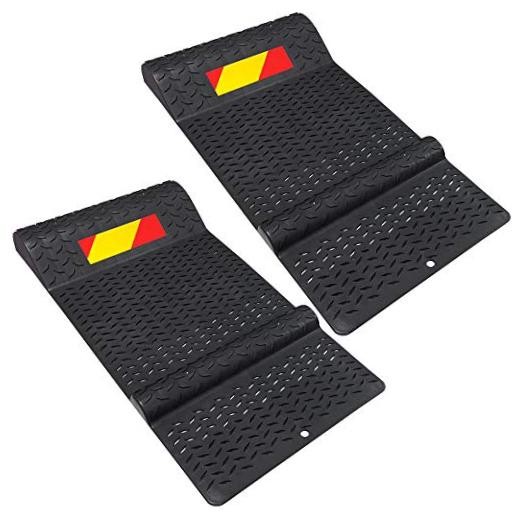 Pair of Plastic Parking Mat Guides for Garage Vehicles, Antiskid 2 Pack Black
