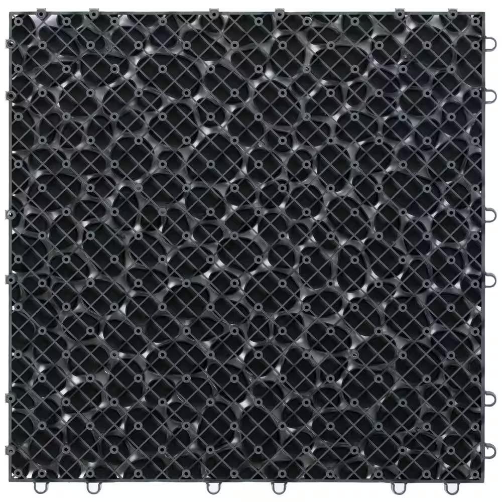 Plastic Interlocking Cobbled Stone Look Garden Pathway Tiles, Decorative Floor G