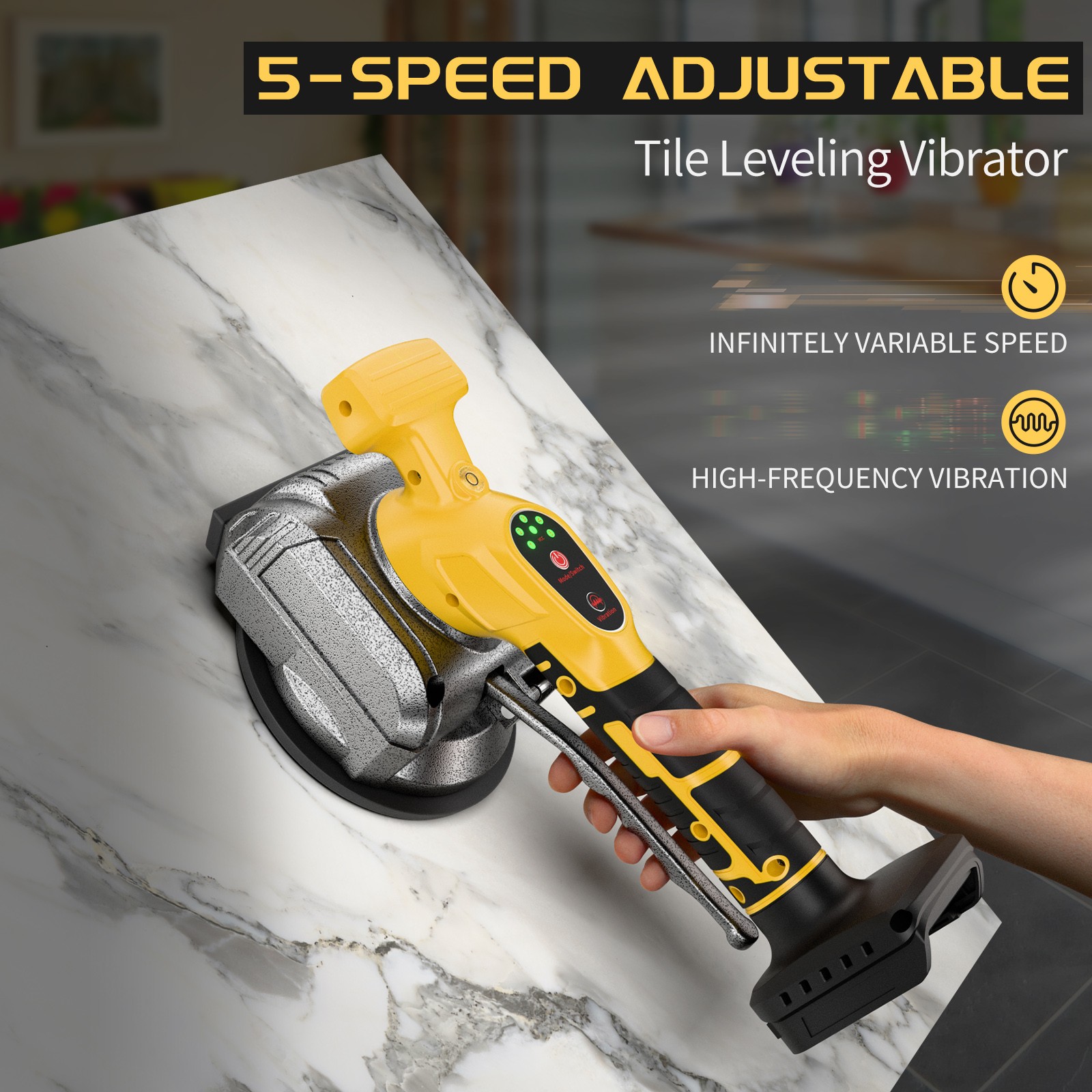 Cordless Tile Vibration Leveling Machine Tool for Dewalt 20V Battery DCB208-2