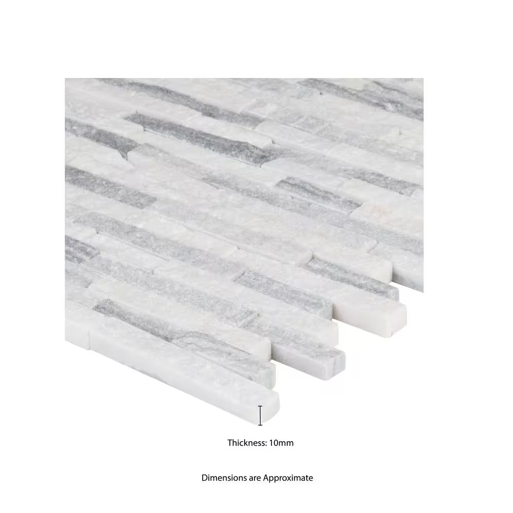 Alaska Gray Split Face 12 In. X 12 In. Splitface Marble Wall Tile (1 Sq. Ft. / E