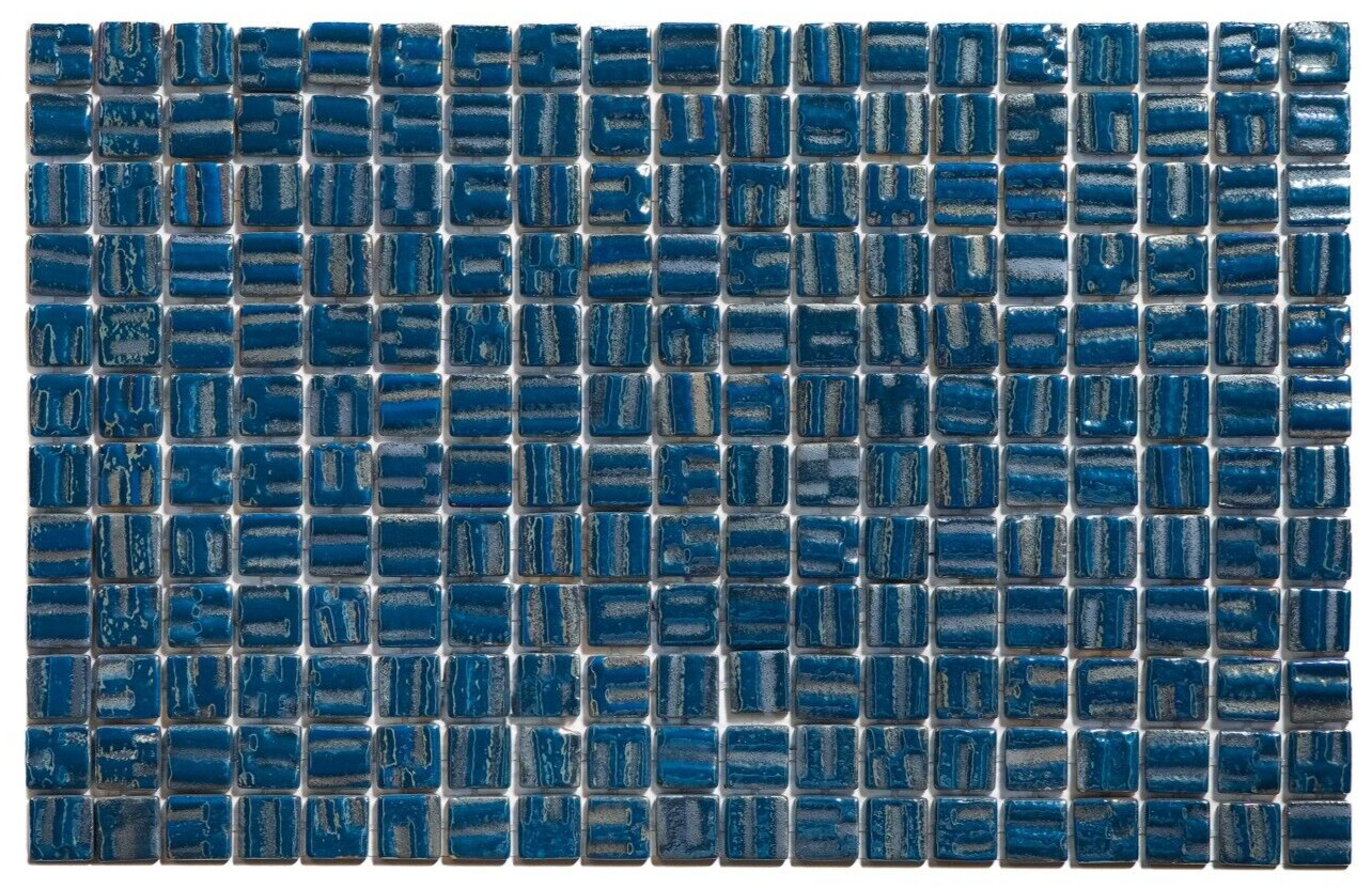 Pressed Glass Mosaic on Net for Pool 32.5×51.5 -Alves Blend Cobalt Pool
