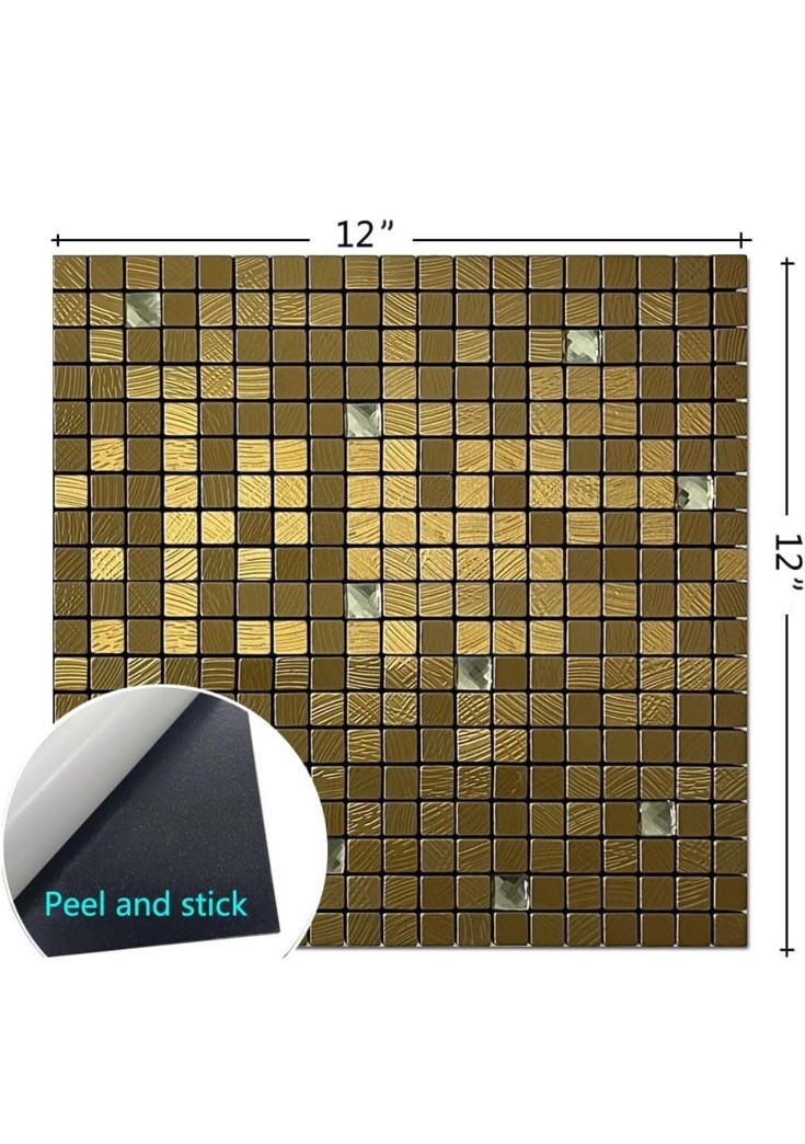 10-Sheet Peel and Stick Backsplash Tile, Self-Adhesive Aluminum 3D Wall Panels