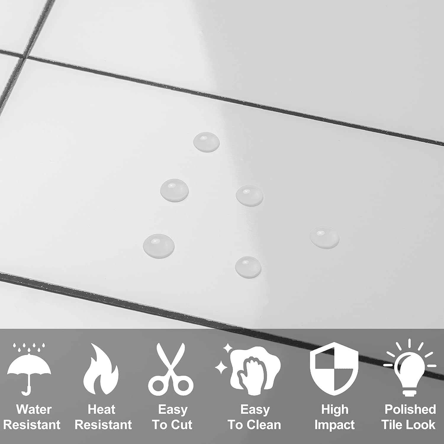 100-Piece Waterproof Subway Peel and Stick Backsplash Tiles – Polished White