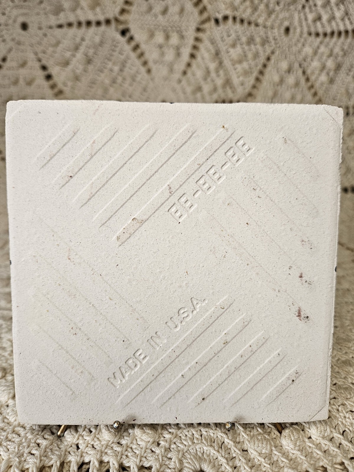 Set Of 3 JEFFREY COURT Botanical Herb Tiles Basil Sage Rosemary 4 1/4″ Made USA