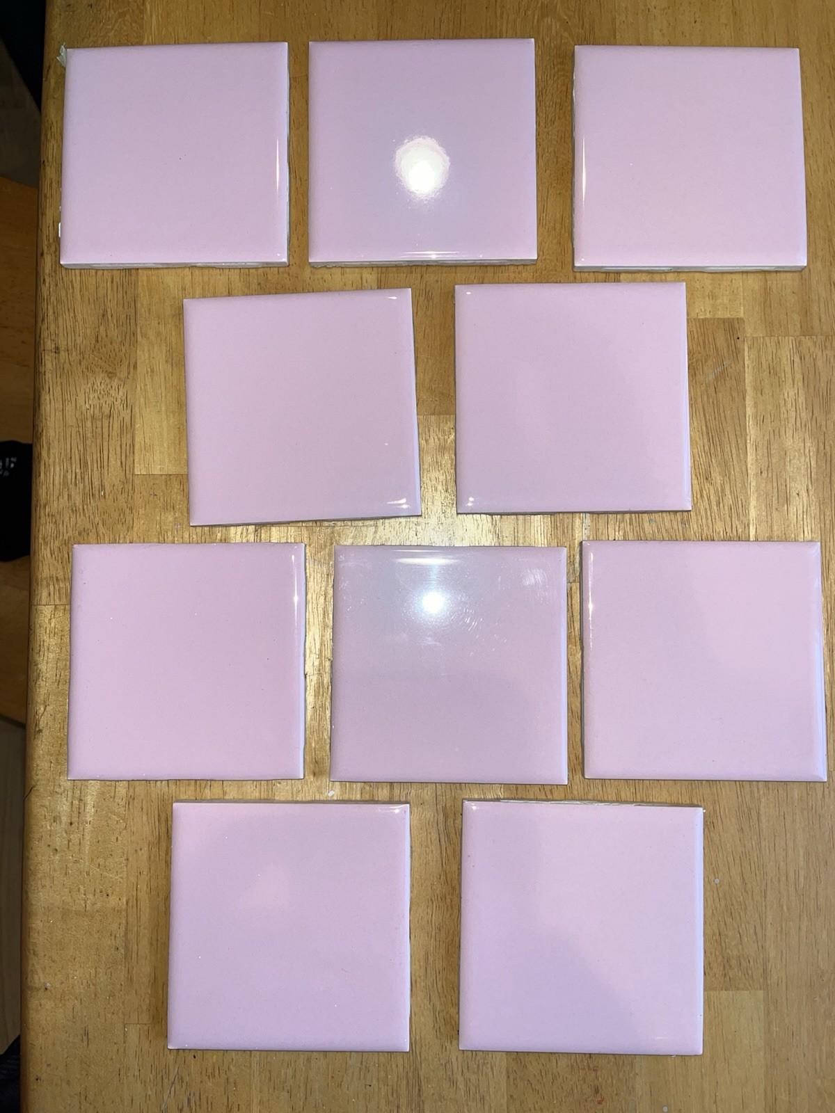 10 Stylon Pink 4.25×4.25 inch Vintage Ceramic Tile Reclaimed