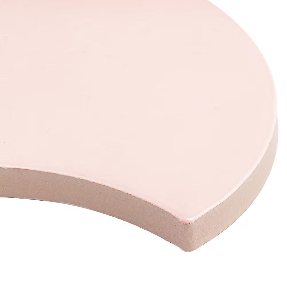 Beta Rose 2.44 In. X 5 In. Scallop Polished Ceramic Wall Tile (4.06 Sq. Ft./Case