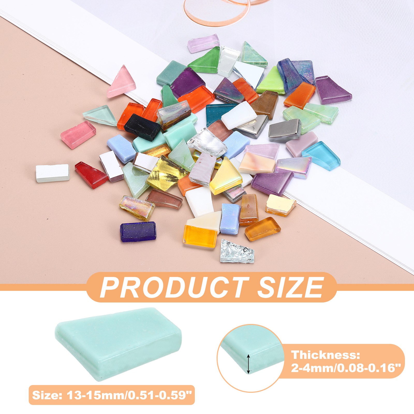Irregular Glass Mosaic Tiles, 100g/0.2LB Stained Glass Sheets, Green Series