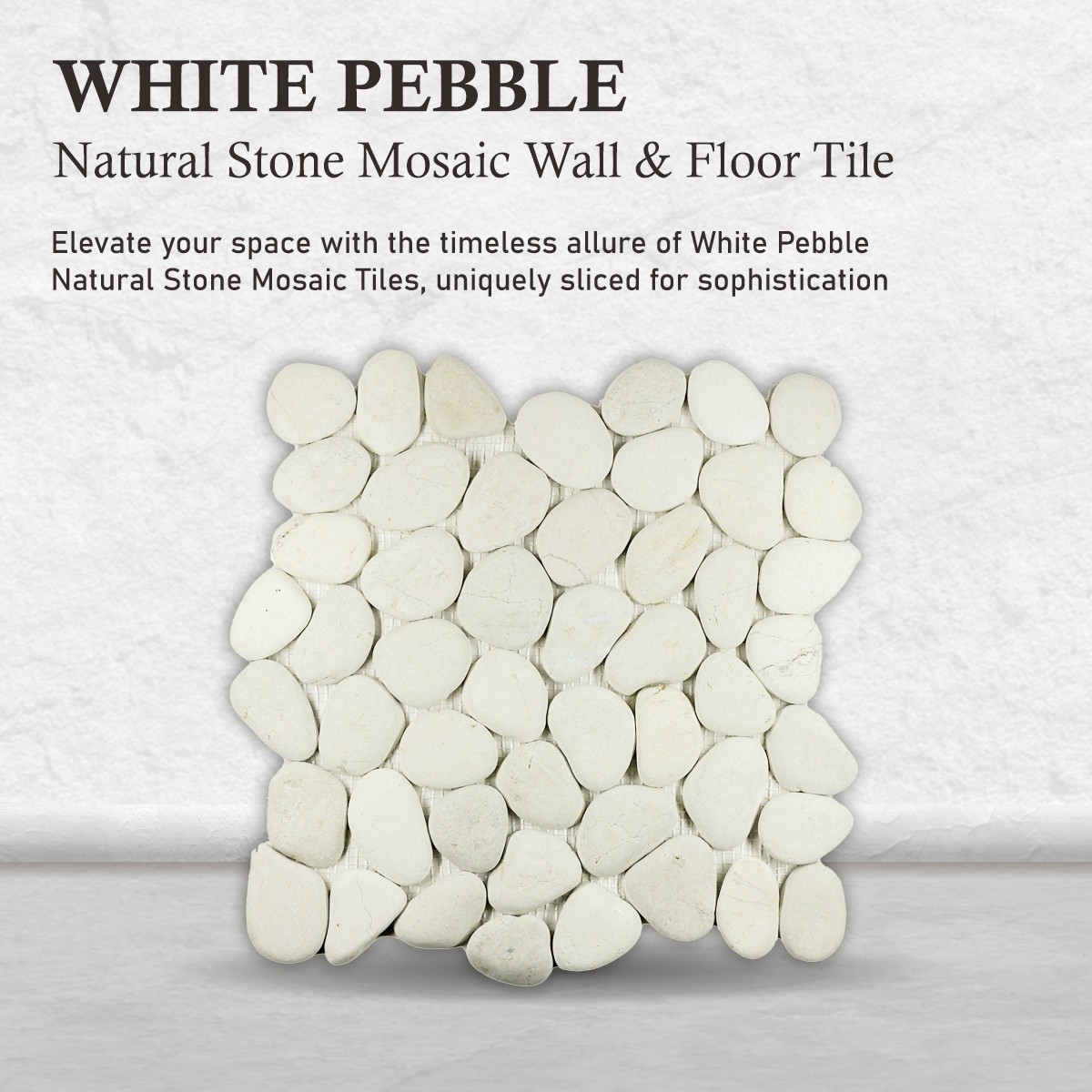 White Pebble Natural Stone Mosaic Wall & Floor Tile ($11.50/SqFt)