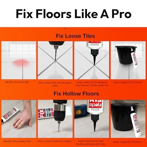 Extra Strength Adhesive for Loose Tiles & Squeaky Floors – Easy Squeeze, No Gun