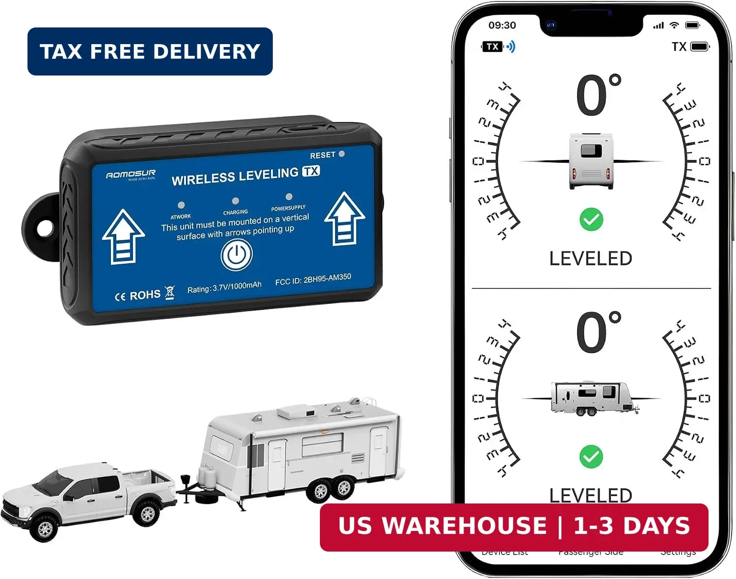 Wireless RV Leveling System Bluetooth APP Leveler Trailer Level | Low-power auto