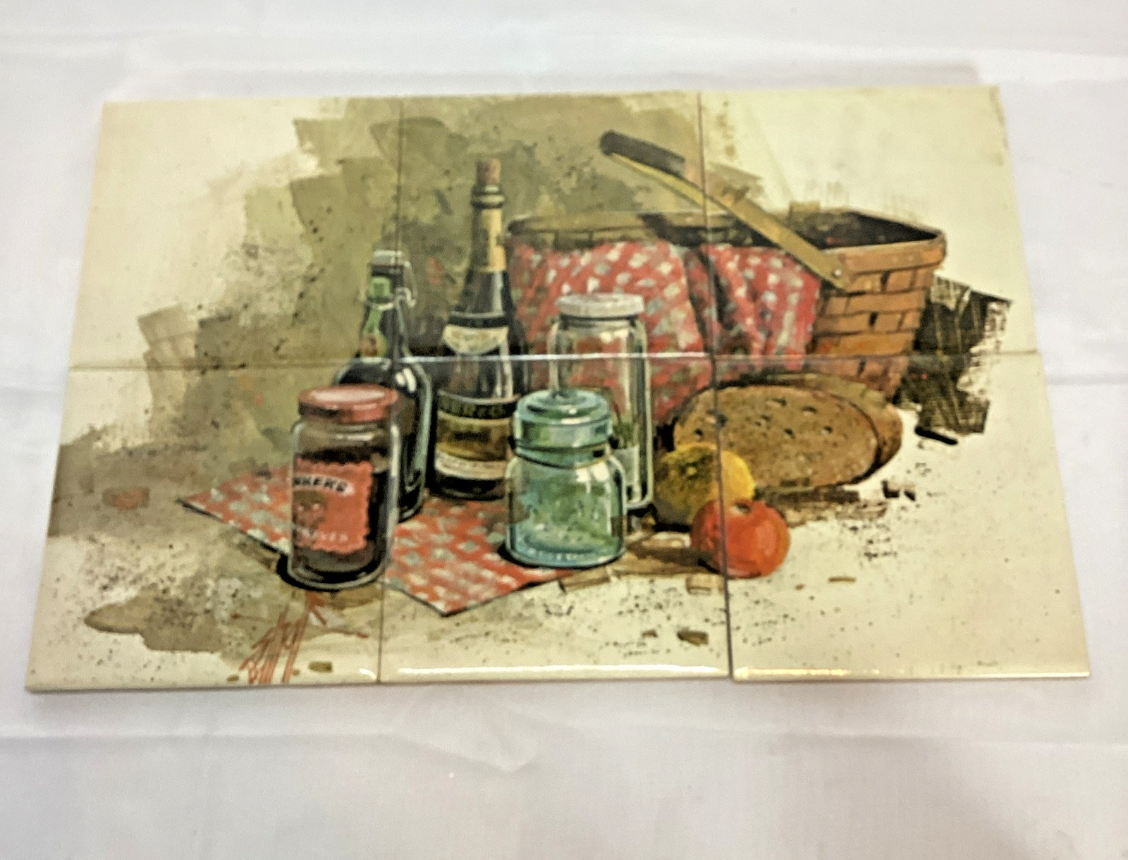 Ceramic Tile Mural Kitchen Backsplash – Farmhouse Country Picnic