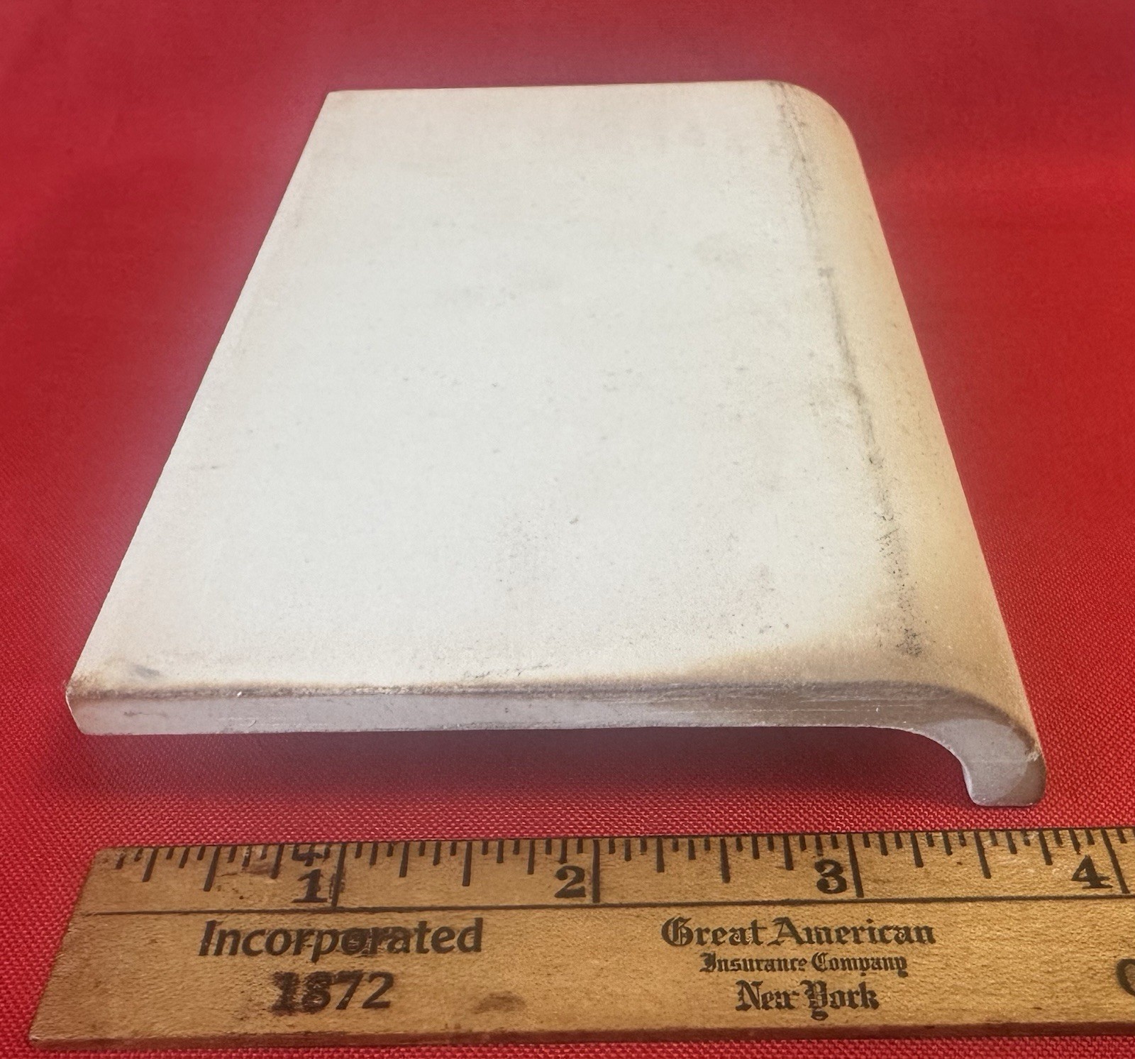 1 pc. Buckwheat 3-7/8 X 6-1/8″ Glossy Ceramic Cove Base Tile, florida, Flat Top