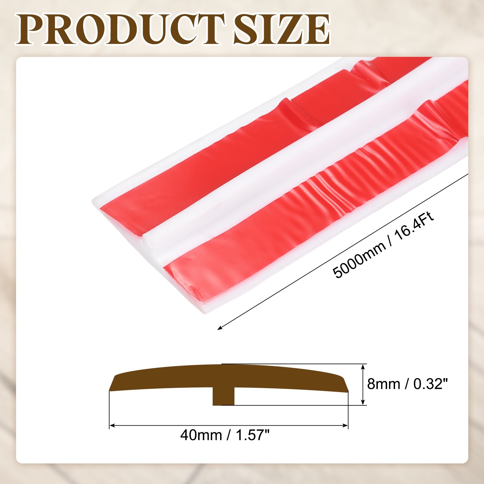 T-Molding Transition Strip 16.4 Ftx1.57″ Flooring Edging Trim White