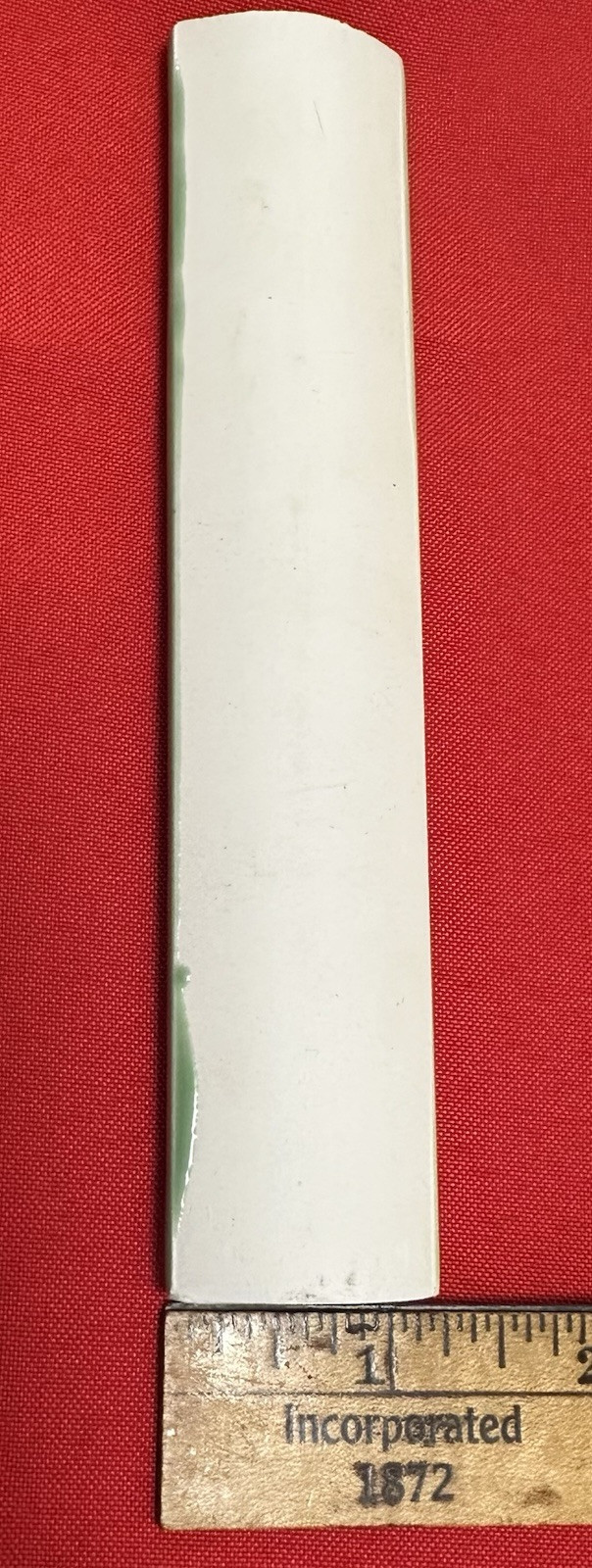 1 pc. Lime Green: Ceramic inside Corner / Quarter Round Tile 1″ X 6″ England