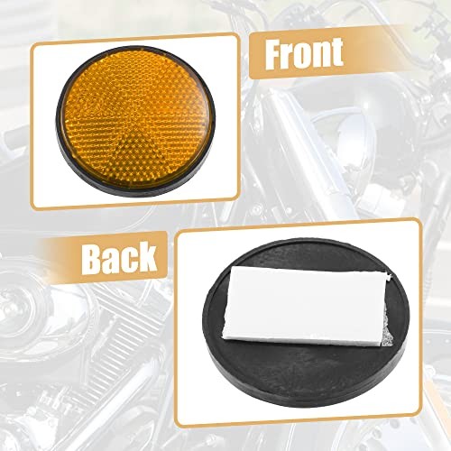 2 Pcs 56mm Plastic Universal Round Reflective Warning Reflector with Orange