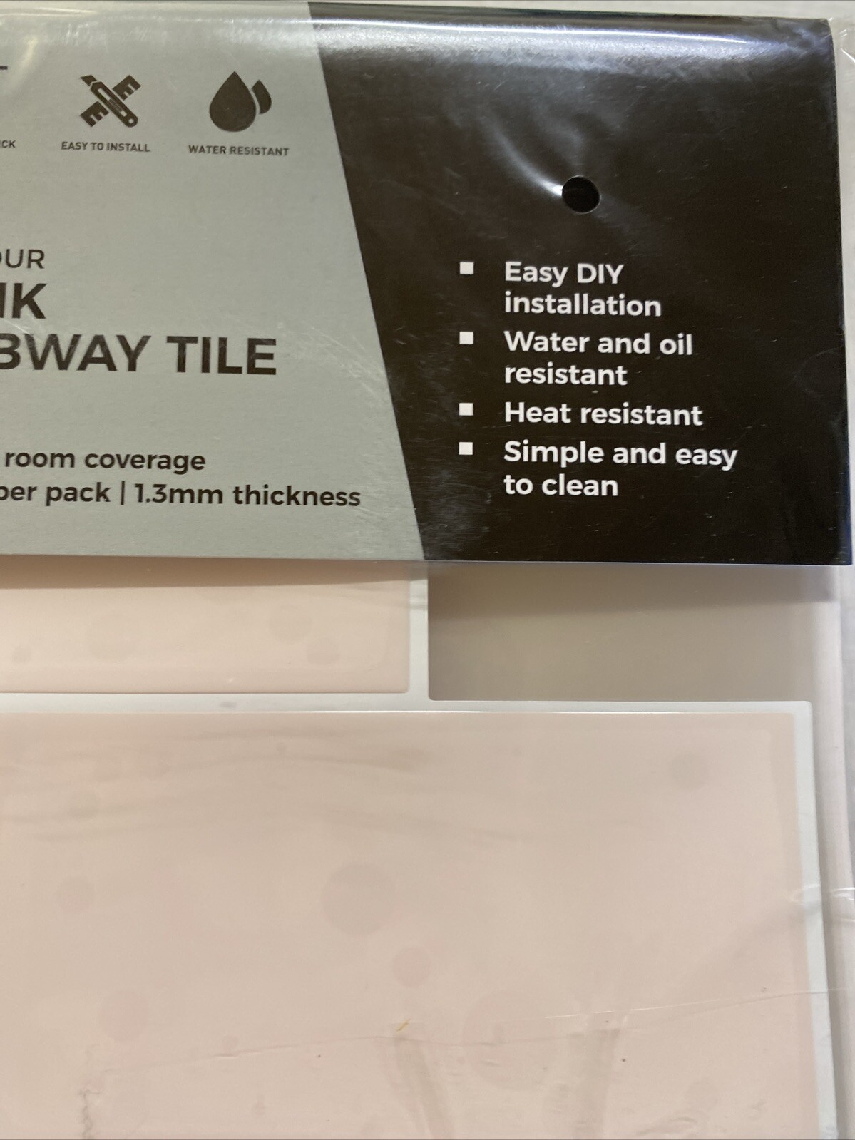 Hanwood Bulk 9 X Pink Subway Tile 300mm X 300mm 0.45m2 Peel And Stick Tiles New