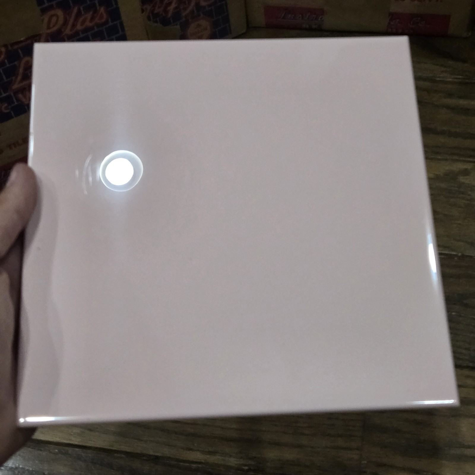 MCM Plastic Wall Tiles Light Pink 50 Square Feet 100-8.5×8.5″ Lustro Vitro-Plas