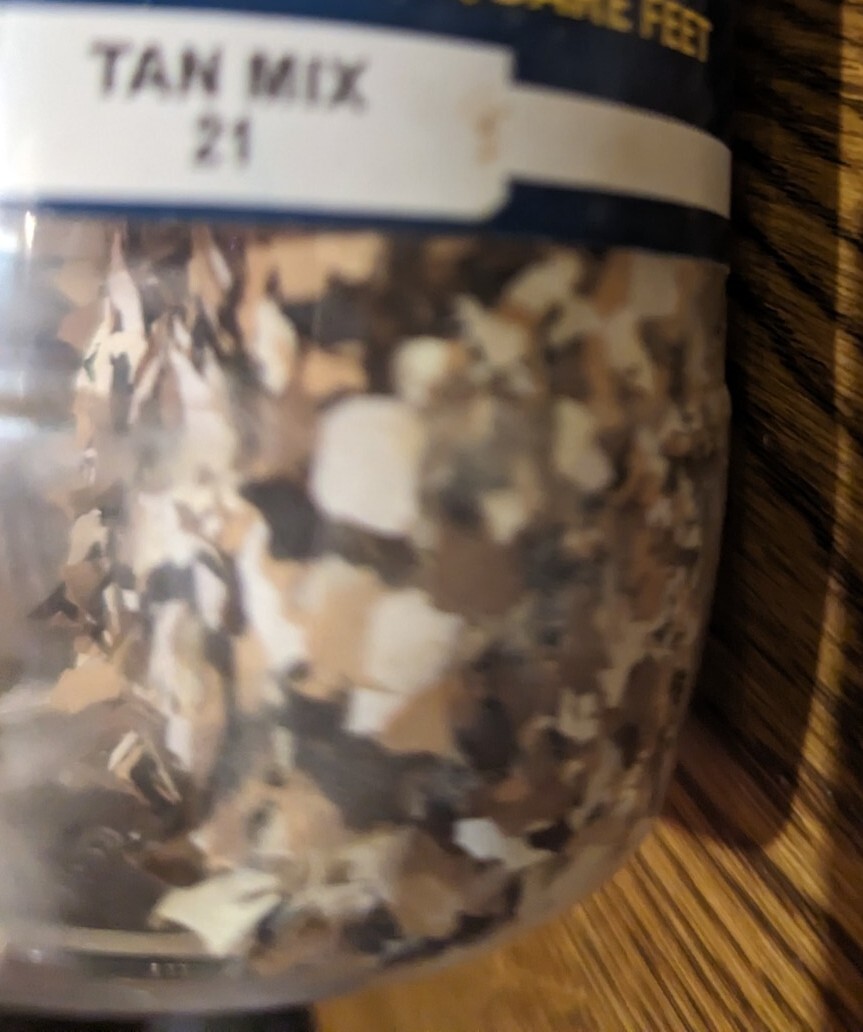 QUIKRETE Color Flakes, 21 Tan Mix ~ 3.5 Oz For Use W Epoxy Coatings Half Full