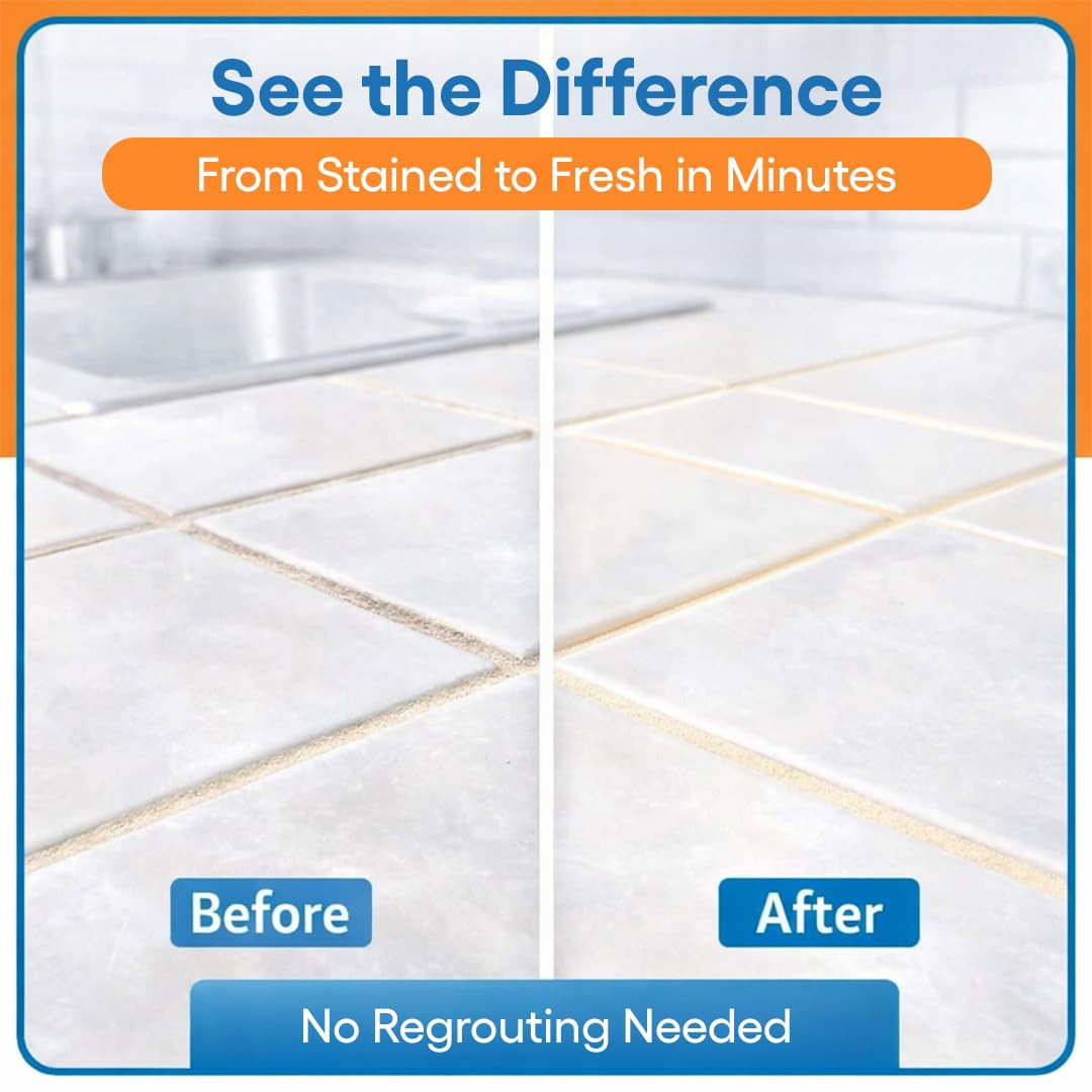 Grout Pen – Light Beige – Tile Grout Paint & Repair Pen for Bathroom & Kitchen,