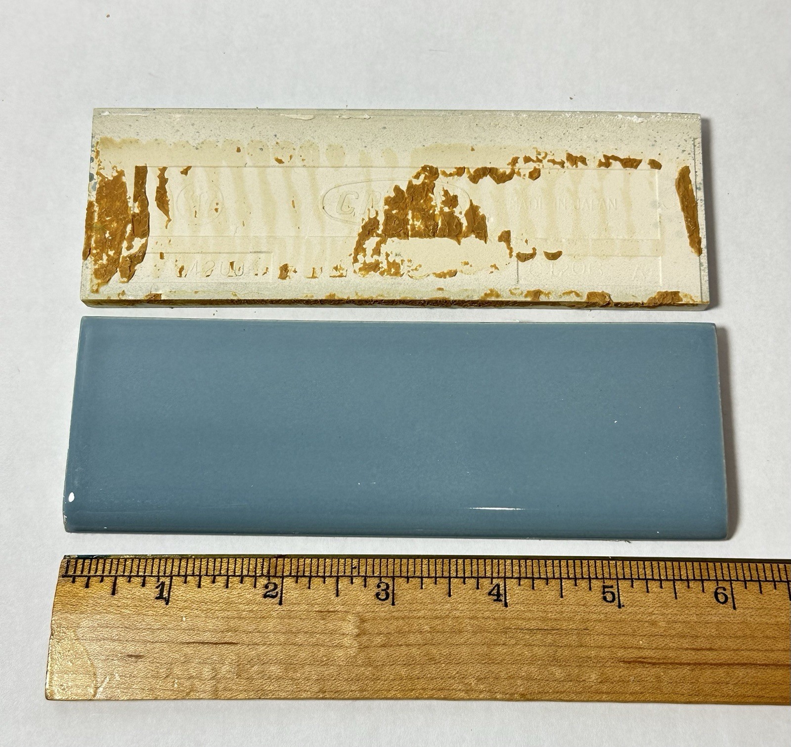 5 Vintage Blue Ceramic Tile Edge Rounded MCM Subway Square Shower Kitchen Bath