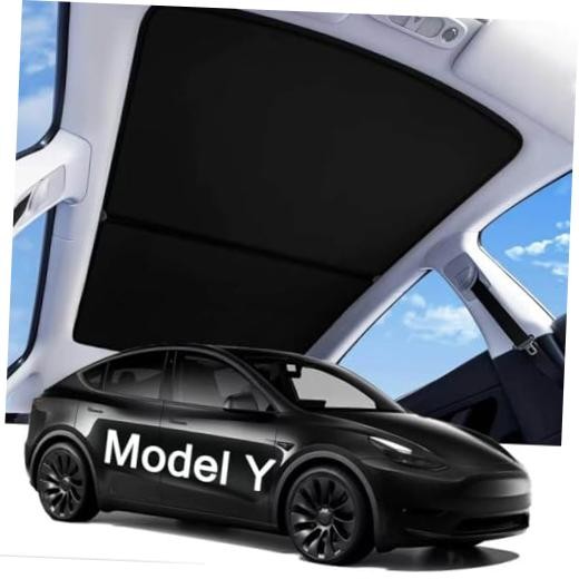 LOWEEY 2026 Upgraded Tesla Model Y Sunshade Roof, Model Y 2020-2024 Black