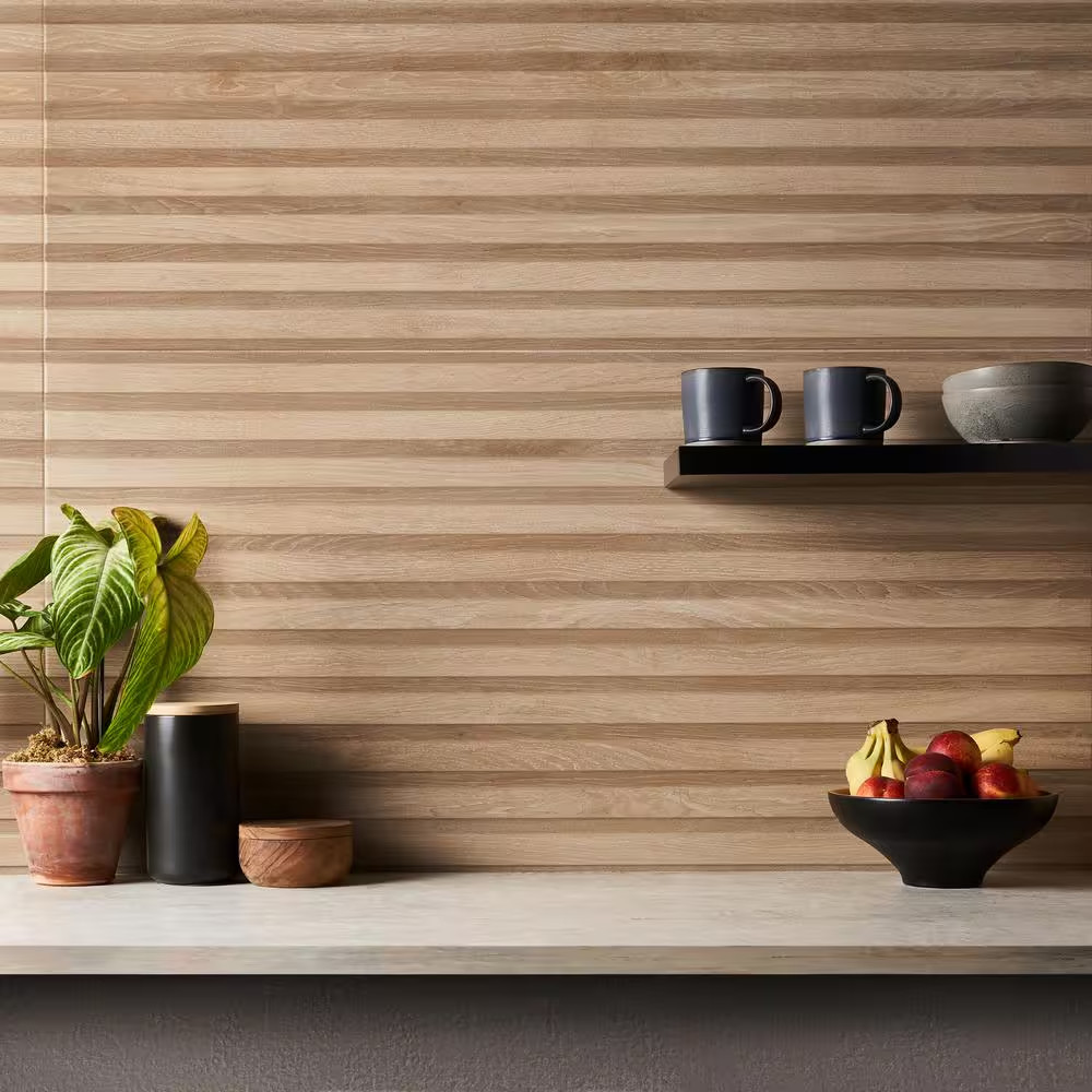 Brookline Ribbon Miel Brown 23.62 In. X 47.24 In. Matte Porcelain Floor and Wall