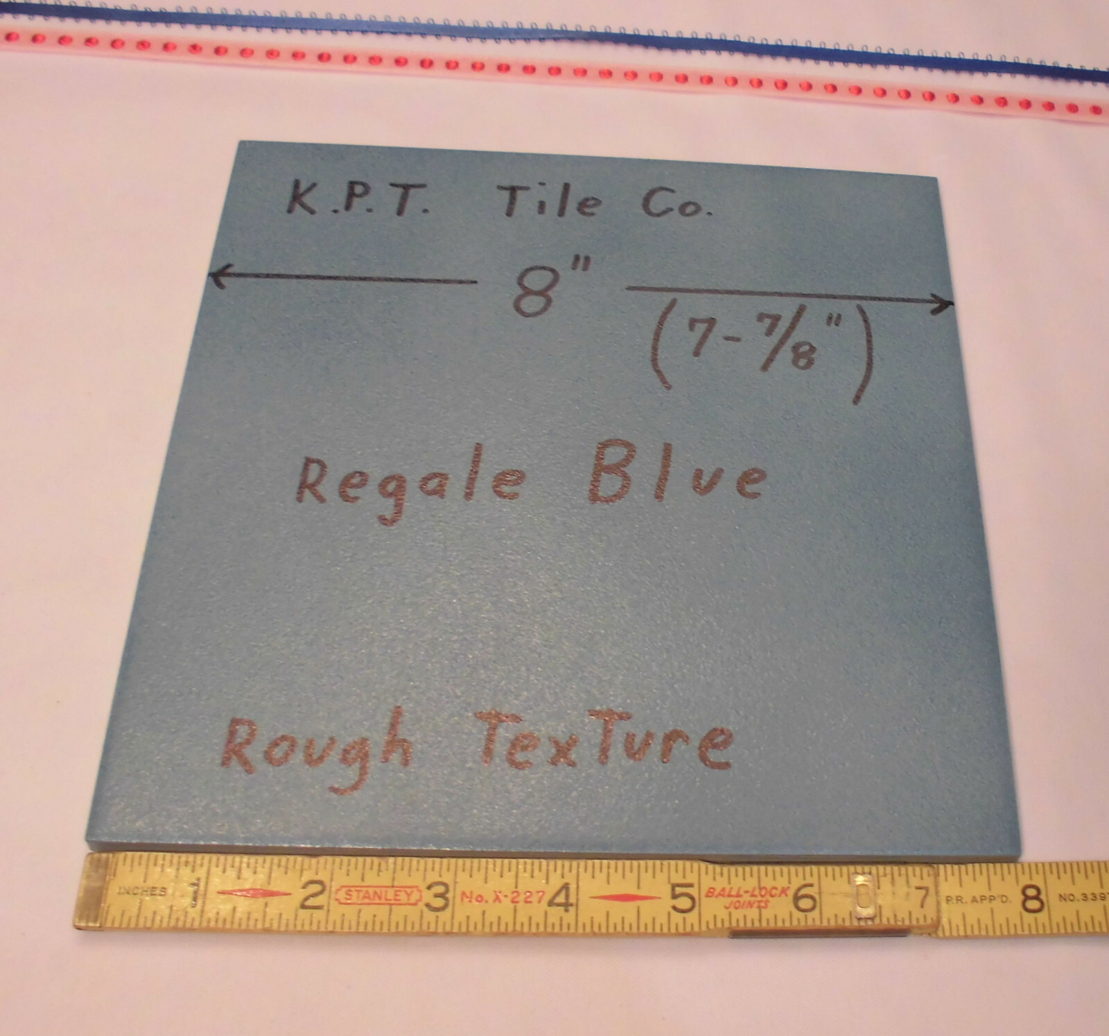 1 pc. *Regale Blue* Ceramic / Porcelain Floor; 8″ X 8″ Textured by KPT Co. NEW