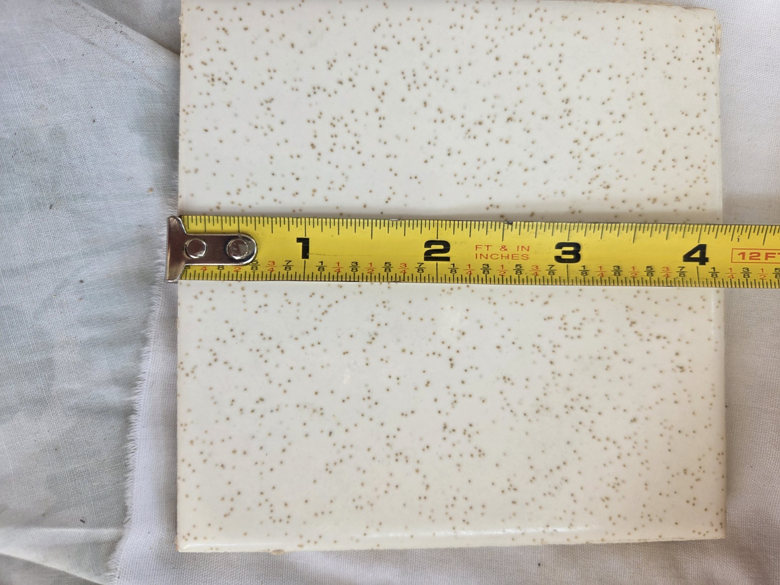 4 Vtg WENCZEL Wenzel Tile 4×4 Gold Dust 86 43 Ivory Beige Gold Yellow Flecks