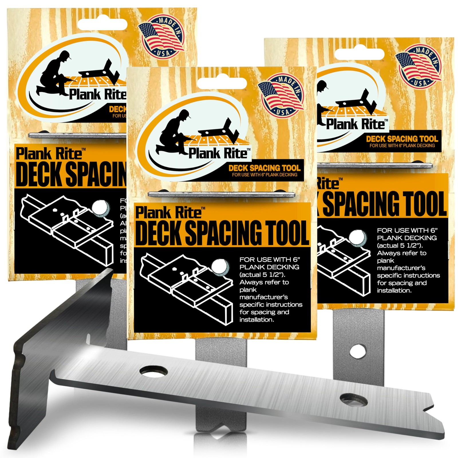 Steel Deck Spacing and Fastening Tool 3 Pack for Use with 5-1/2 Inch Deck Boa…