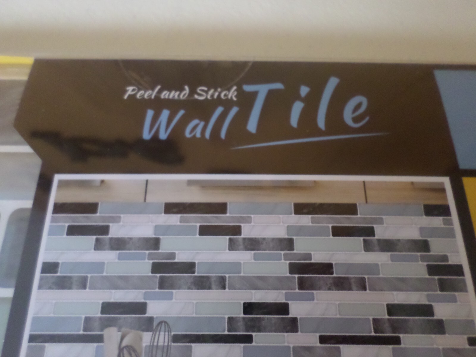 Longking Self Adhesive Kitchen Backsplash Marble Look Decorative Tiles 10 Tiles