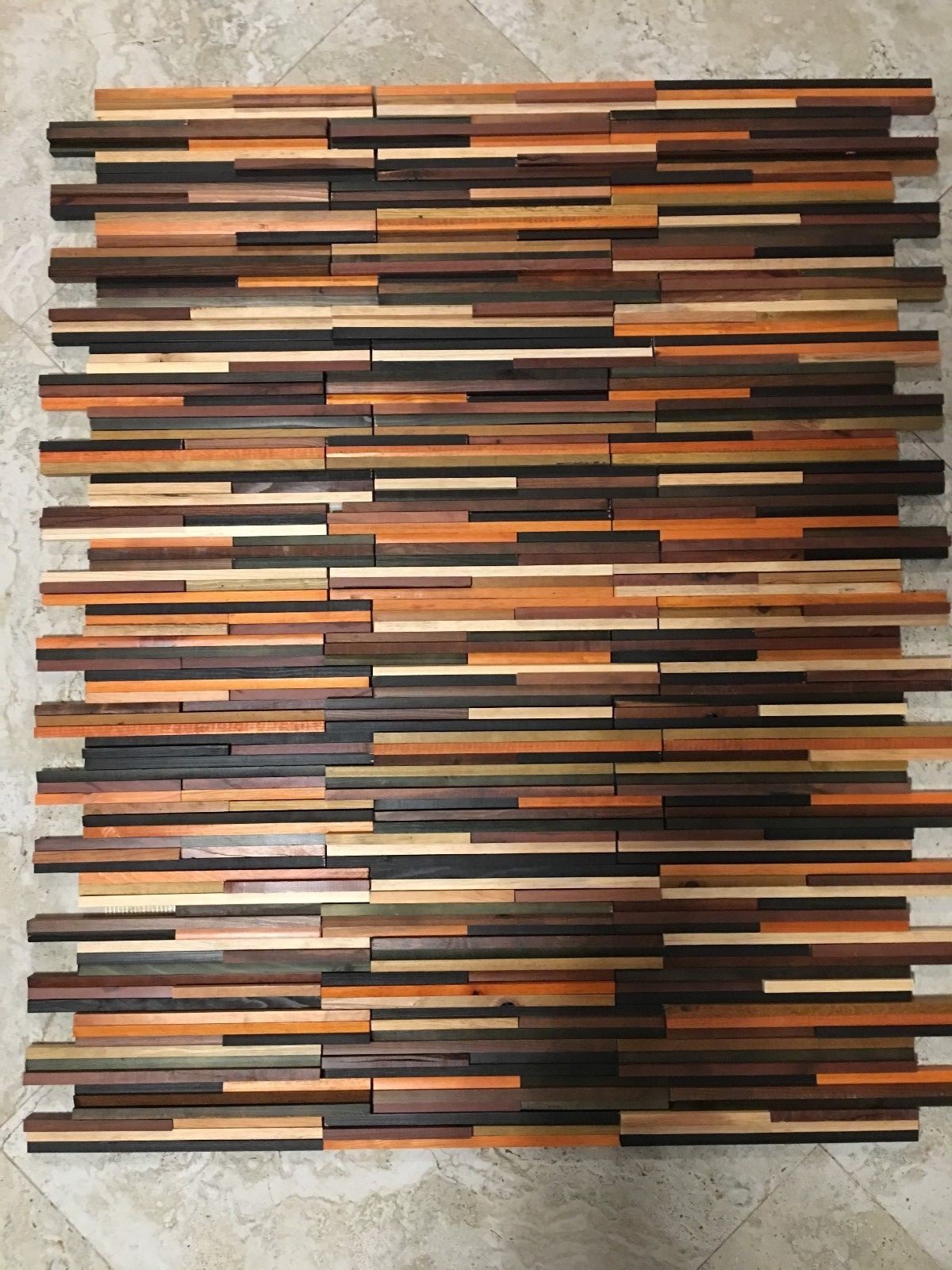 BOX of 12 Mosaics of Model Havana Wall Wood Mosaic Multicolor 3D Tile 11” x 12”