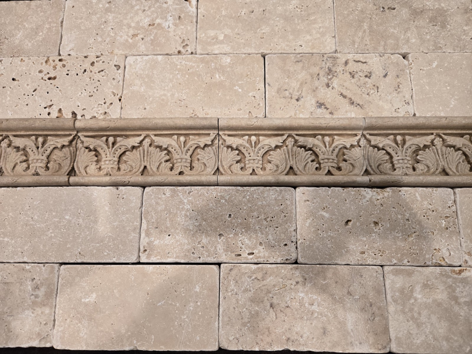 Italian Tile Wall Borders Rustic Tumbled Marble Looking Vallelunga Co. Listello