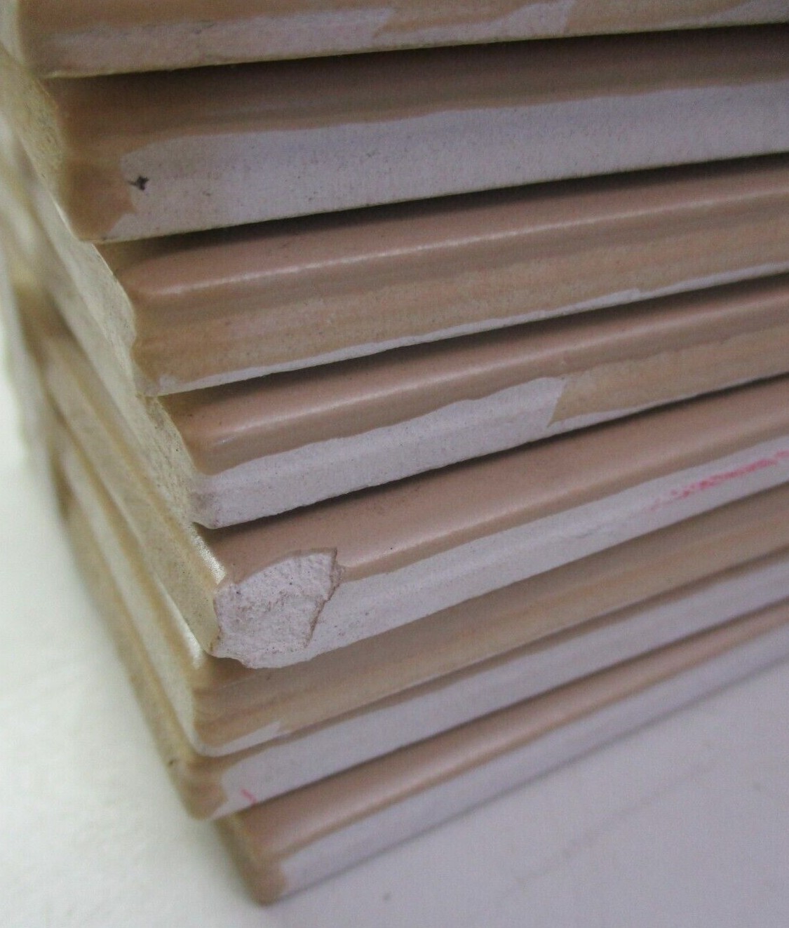 1 Tile Mexico Matte Latte Fawn Beige 6″ X 3″ Subway Rectangular Ceramic Wall Vtg