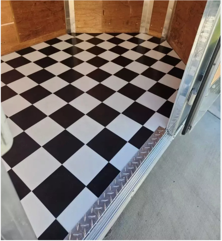 Black and White Vinyl Peel and Stick Tile Square 20 PK Luxury Flooring 12 X 12