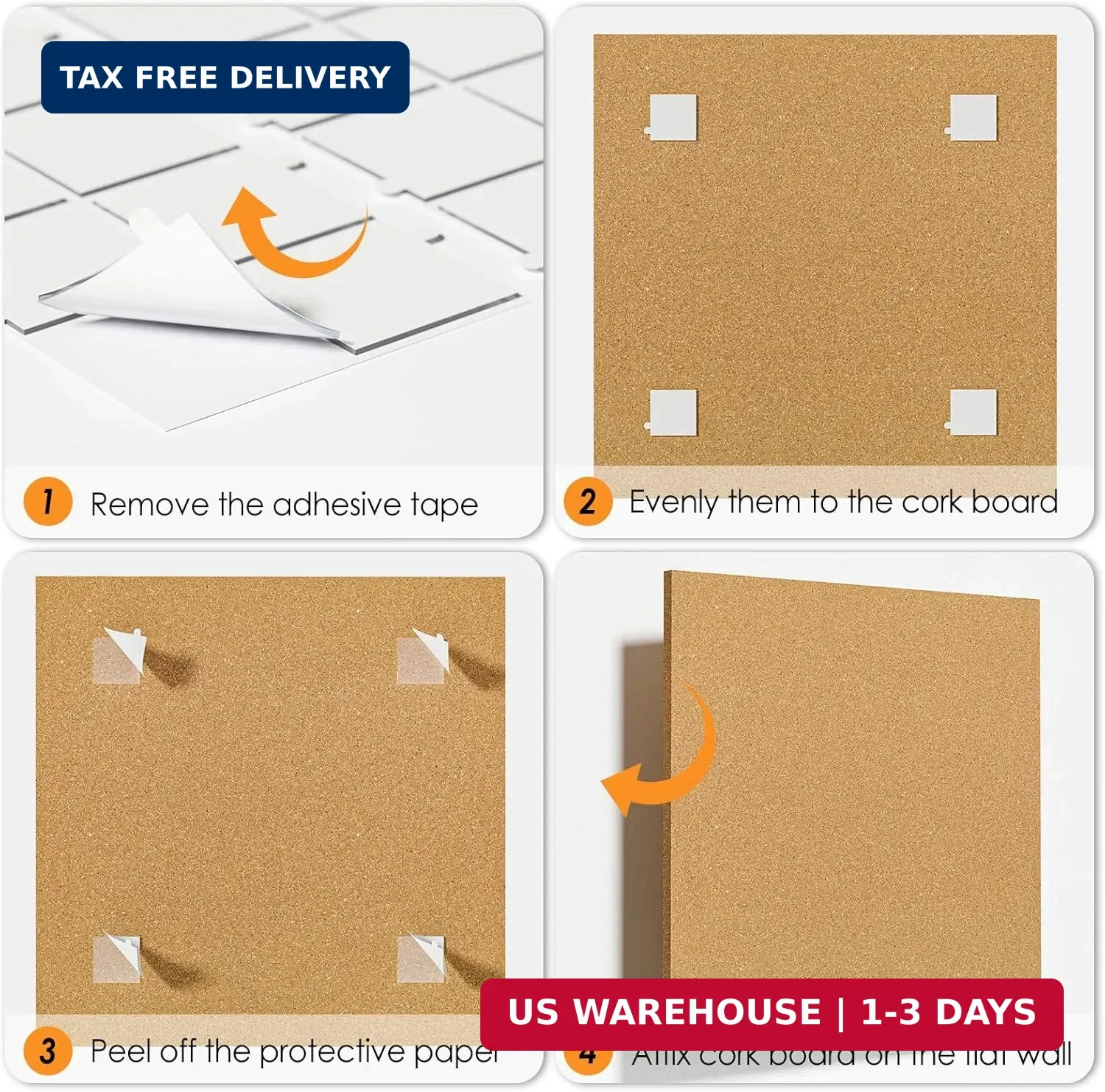 MaxGear 36″ x 24″ Large Cork Board for Wall, 6 Pack 12″ x 12″ Tiles | Self-Heali