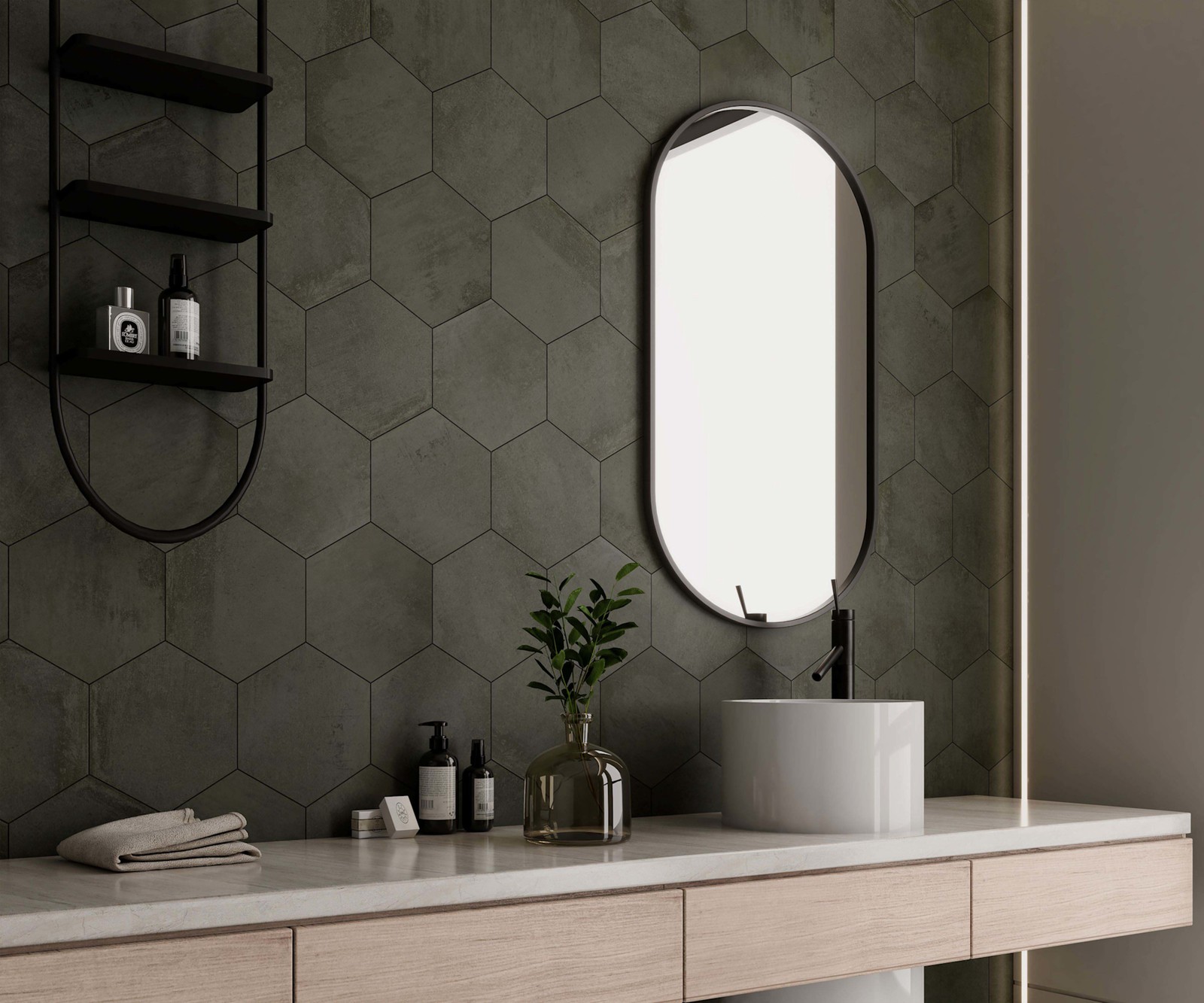 Cruz Bay Studio MKT61138 Arcadian – 9″ x 10″ Geometric Wall Tile – Desert Sands