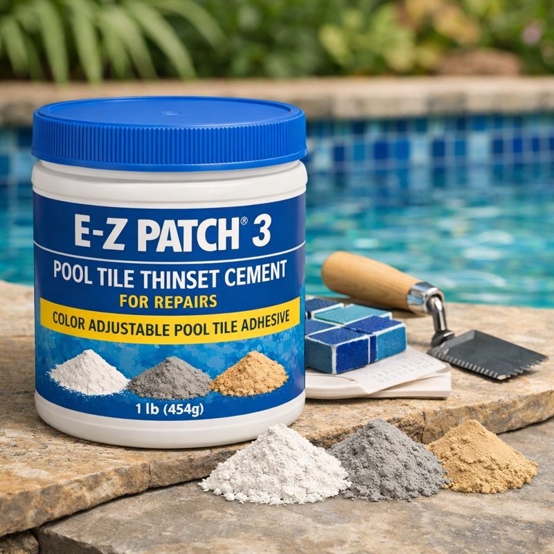 E-Z Patch 3 Pool Tile Thinset Cement for Repairs – Color Adjustable Pool Tile Ad
