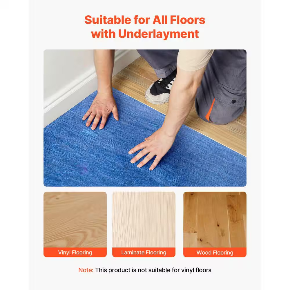 Floor Underlayment, 100 Sq. Ft. 39.37 X In. W 30.51 X Ft. L X 118 (Mil) Mm T Und