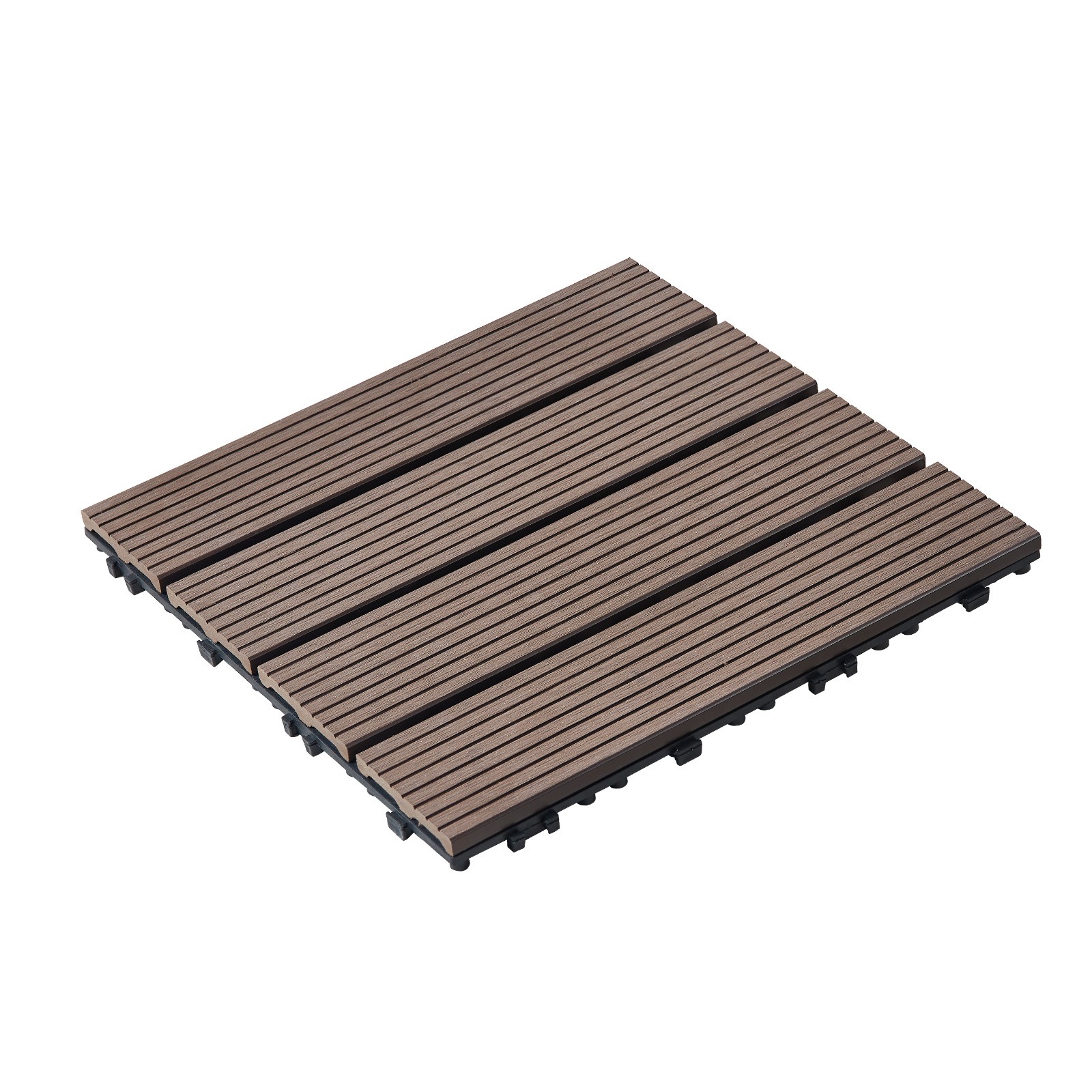 Uimoso Interlocking Plastic Wood Deck Tiles,27-Pack,12″x12″,Waterproof for Porch