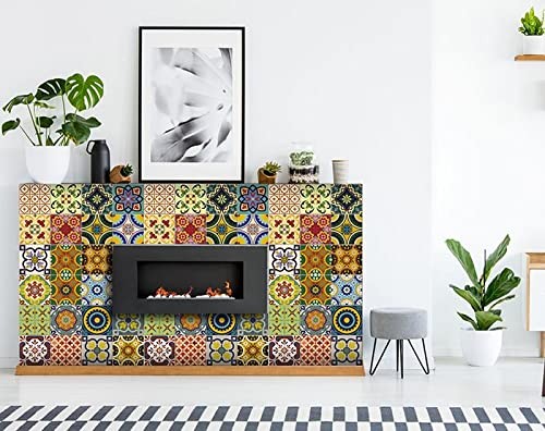 4 X 4 Mediterranean Brights Mosaic Peel And Stick Removable Tiles