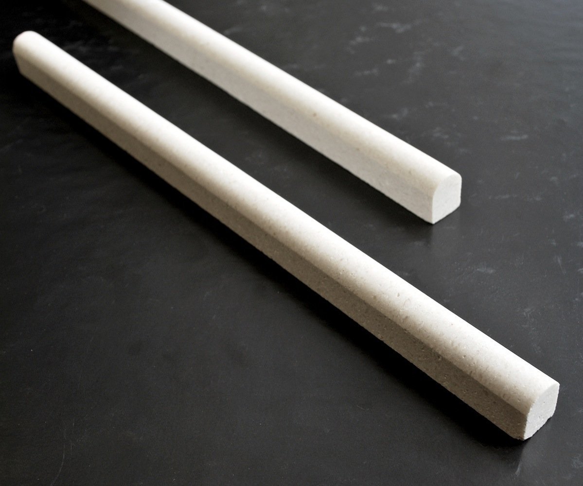 Cream Limestone 3/4″ X 12″ Pencil Liner Trim Chair Rail Wall Tile (Pack of 10)