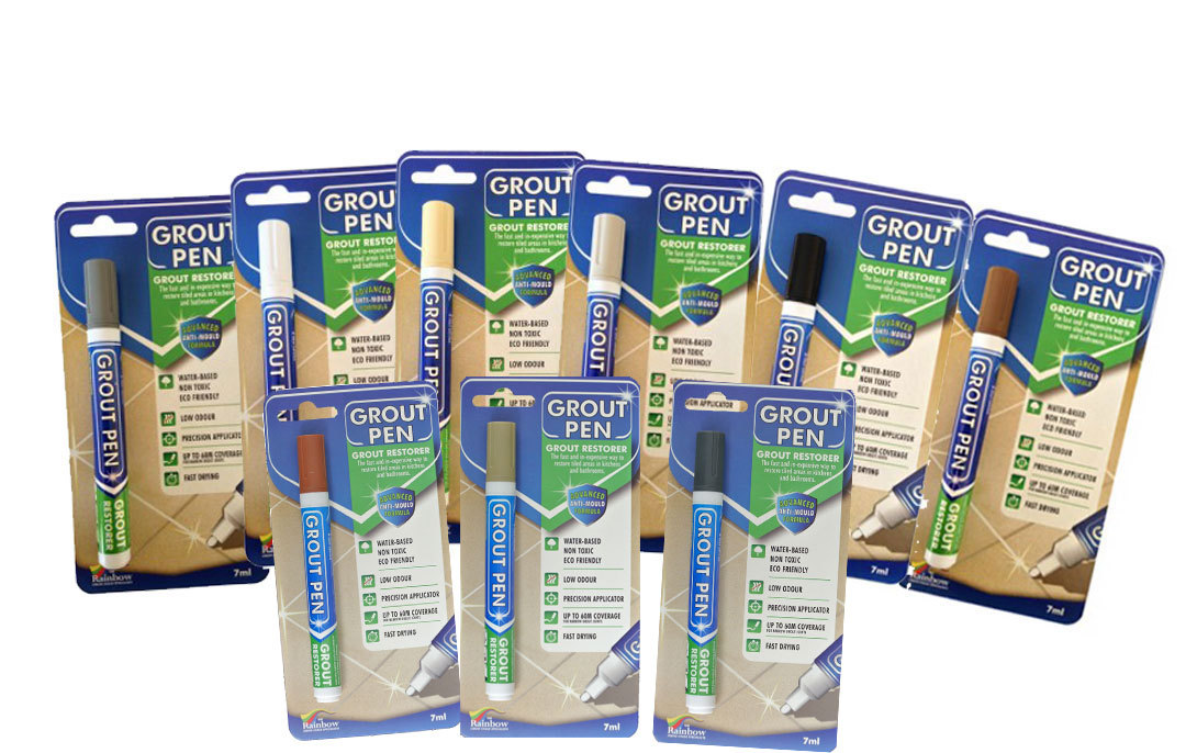*GROUT PEN* REVIVES & RESTORES TILE GROUT ANTI-MOULD NOW AVAILABLE IN 11 COLOURS